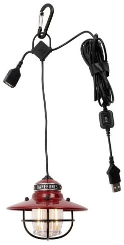 Barebones Edison Pendant Light USB -Camping Soldes barebones edison pendant light usb red red 1