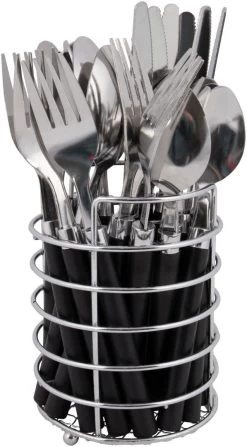 Bo-Camp Set De Couverts En Panier 24 Parties 5 Bo-Camp Set De Couverts En Panier 24 Parties -Camping Soldes bo camp bestekset in mandje 24 delig black 1 1