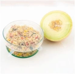 Dotz Silicone Vershouddeksels Set De 4 2x ø 11cm, 2x ø 14cm -Camping Soldes dotz silicone vershouddeksels set van 4 2x 11cm 2x 14cm transparant 1