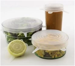 Dotz Silicone Vershouddeksels Set De 6 -Camping Soldes dotz silicone vershouddeksels set van 6 transparant 6 9 11 14 16 21cm transparant 1