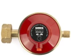 Gimeg Régulateur Gaz Protection Anti-arrachement 30Mbar Kombi Avec 1/4 Inch Gauche Red