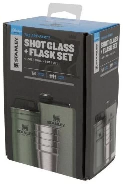 Stanley The Pre-Party Shotglass + Flask Set 7 Stanley The Pre-Party Shotglass + Flask Set -Camping Soldes stanley the pre party shotglass flask set hammertone green hammertone green 1