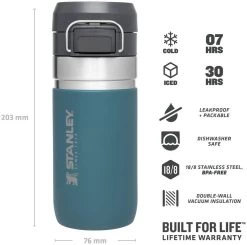 Stanley The Quick Flip Water Bottle 0,47 L -Camping Soldes stanley the quick flip water bottle 0 47l lagoon 7 1